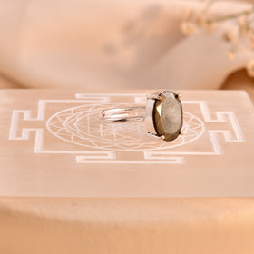 NATURAL PYRITE  FACITED RING 100% Natural Gemstone
