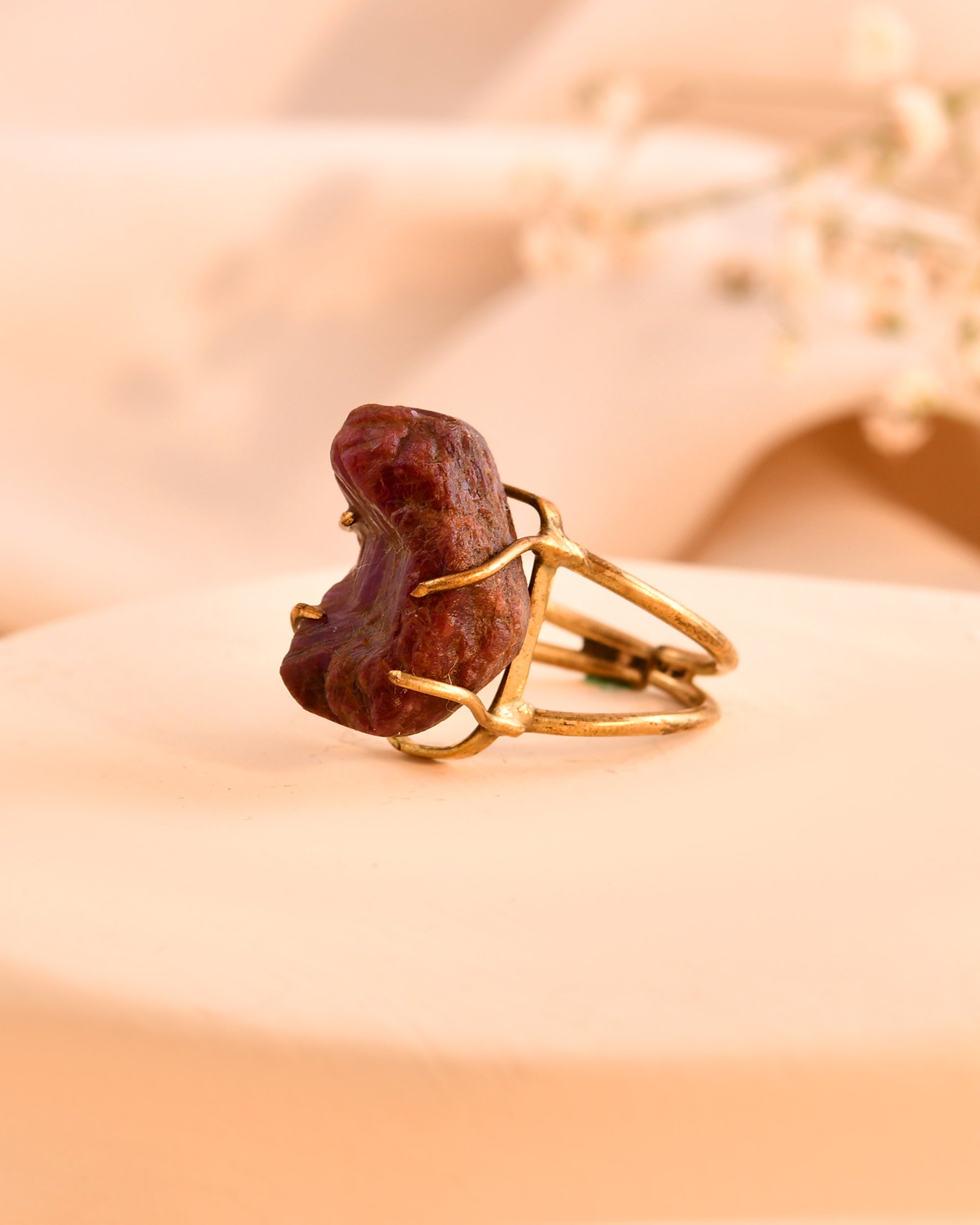 NATURAL RUBY RAW RING 100% Natural Gemstone