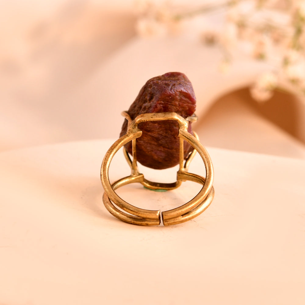 NATURAL RUBY RAW RING 100% Natural Gemstone