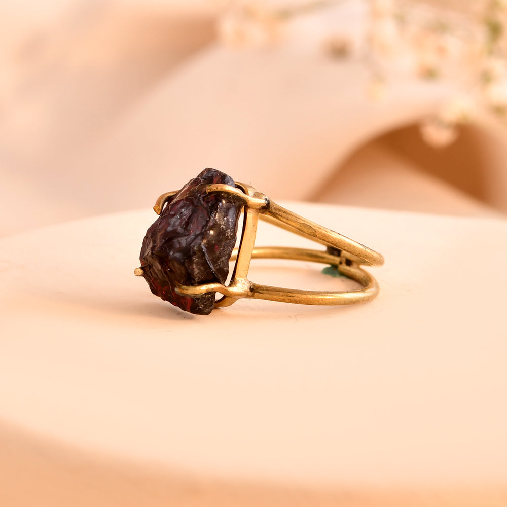 NATURAL GARNET RAW RING 100% Natural Gemstone