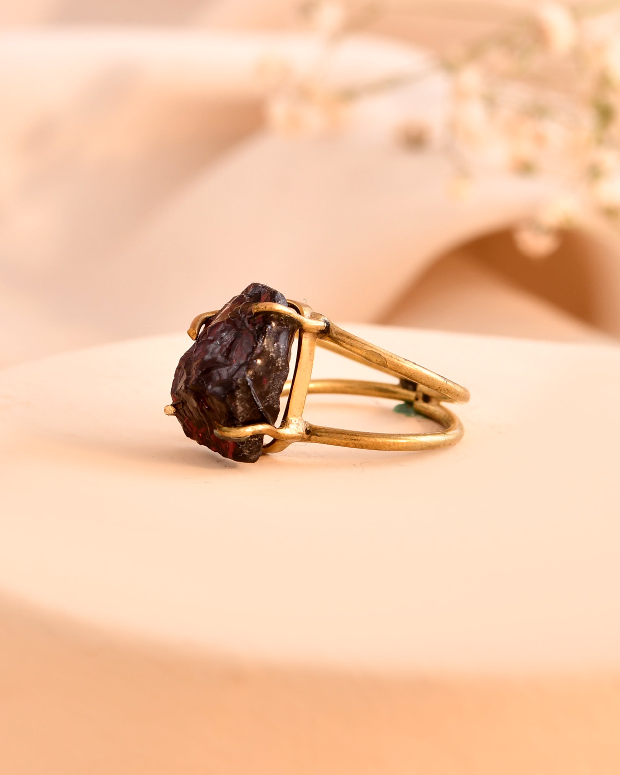 NATURAL GARNET RAW RING 100% Natural Gemstone
