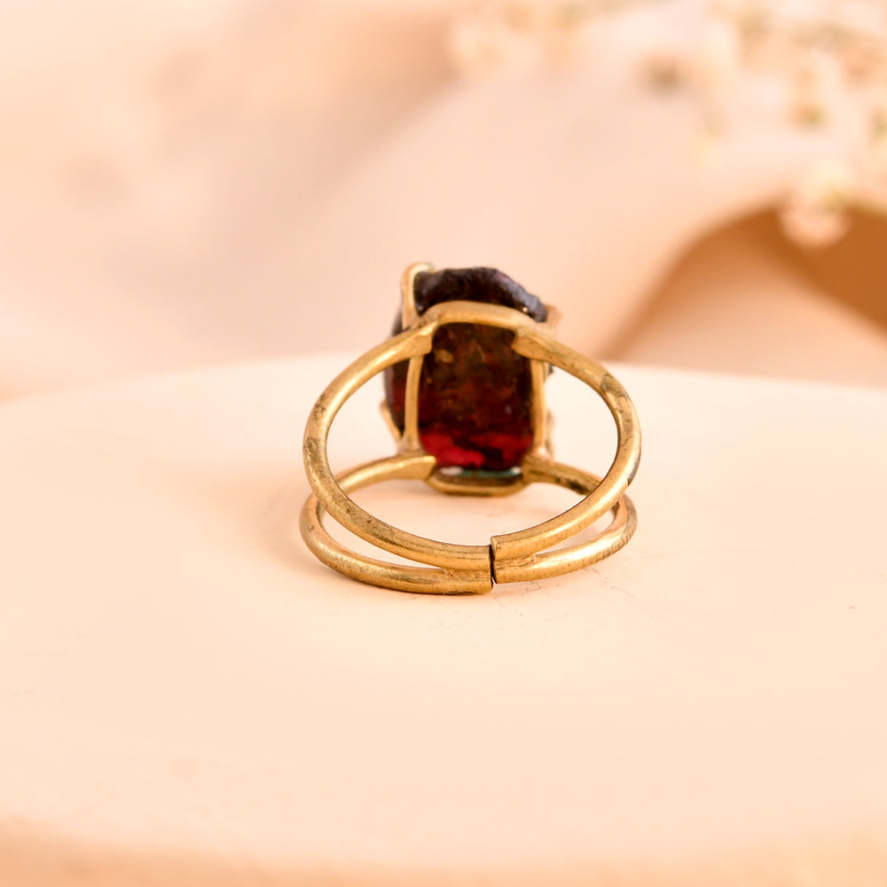 NATURAL GARNET RAW RING 100% Natural Gemstone