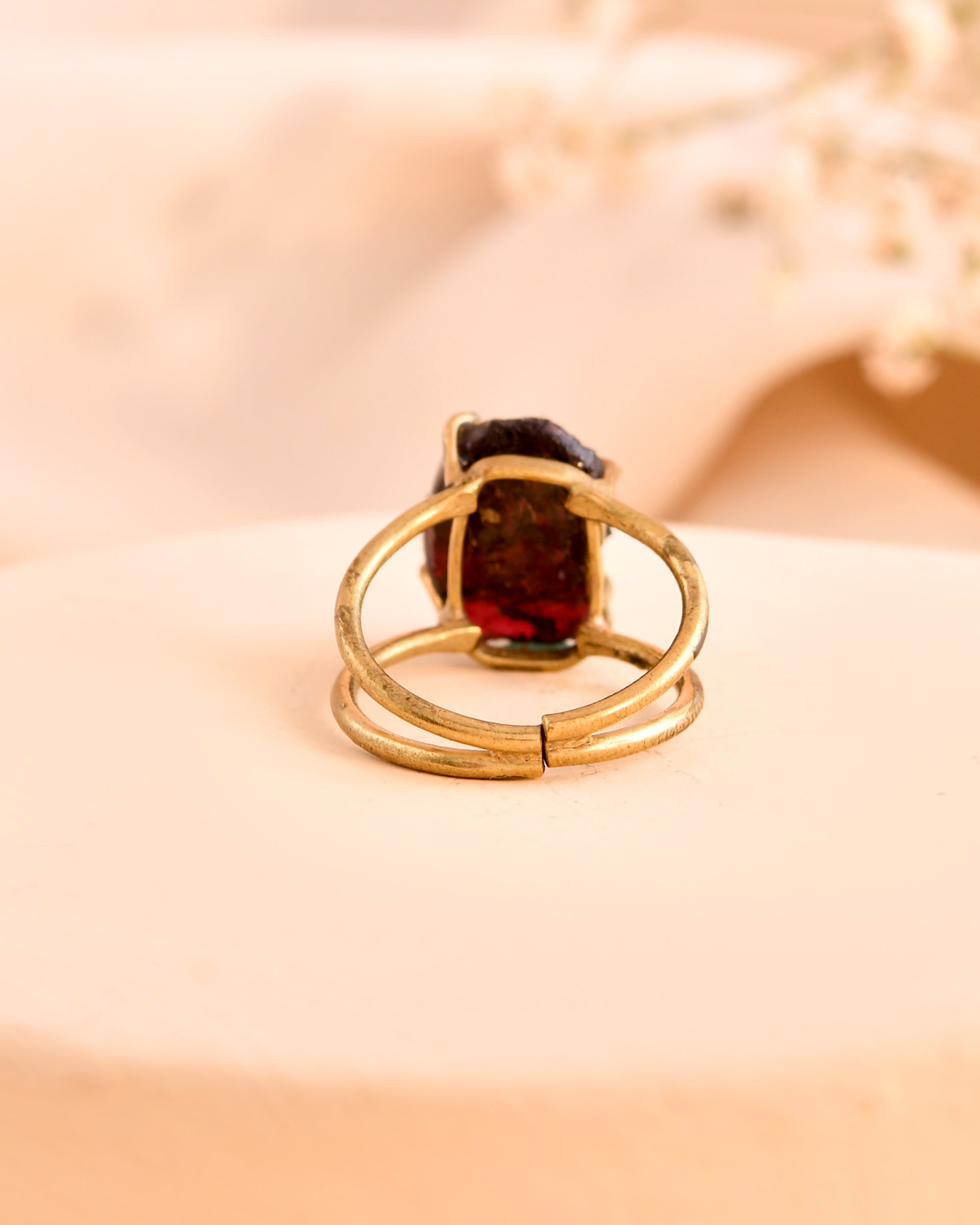 NATURAL GARNET RAW RING 100% Natural Gemstone