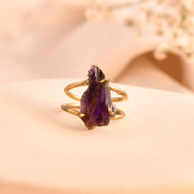 NATURAL AMETHYST RAW RING 100% Natural Gemstone