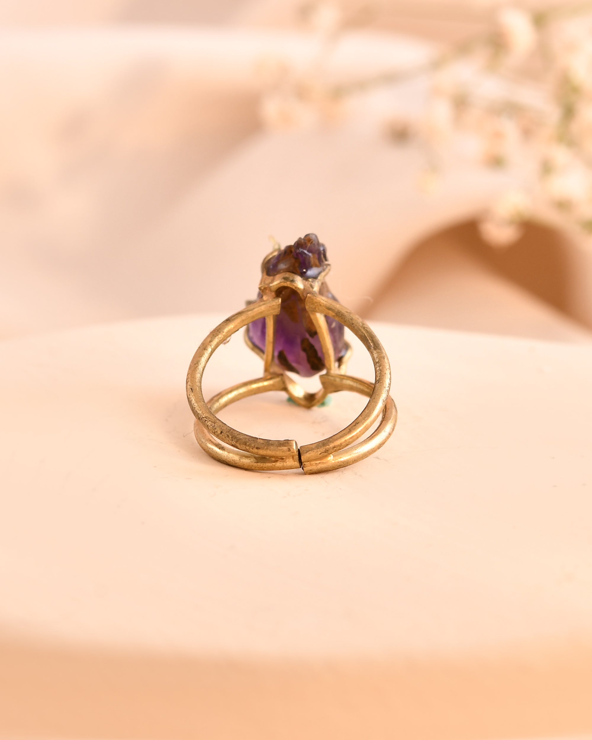 NATURAL AMETHYST RAW RING 100% Natural Gemstone