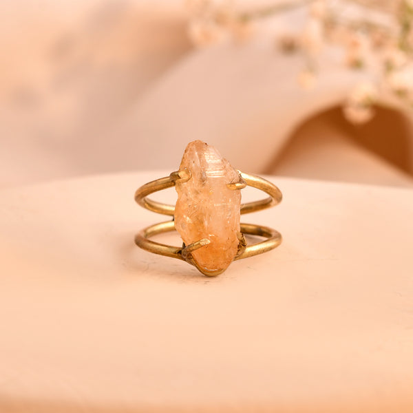 NATURAL CITRINE RAW RING 100% Natural Gemstone