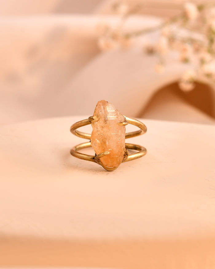 NATURAL CITRINE RAW RING 100% Natural Gemstone