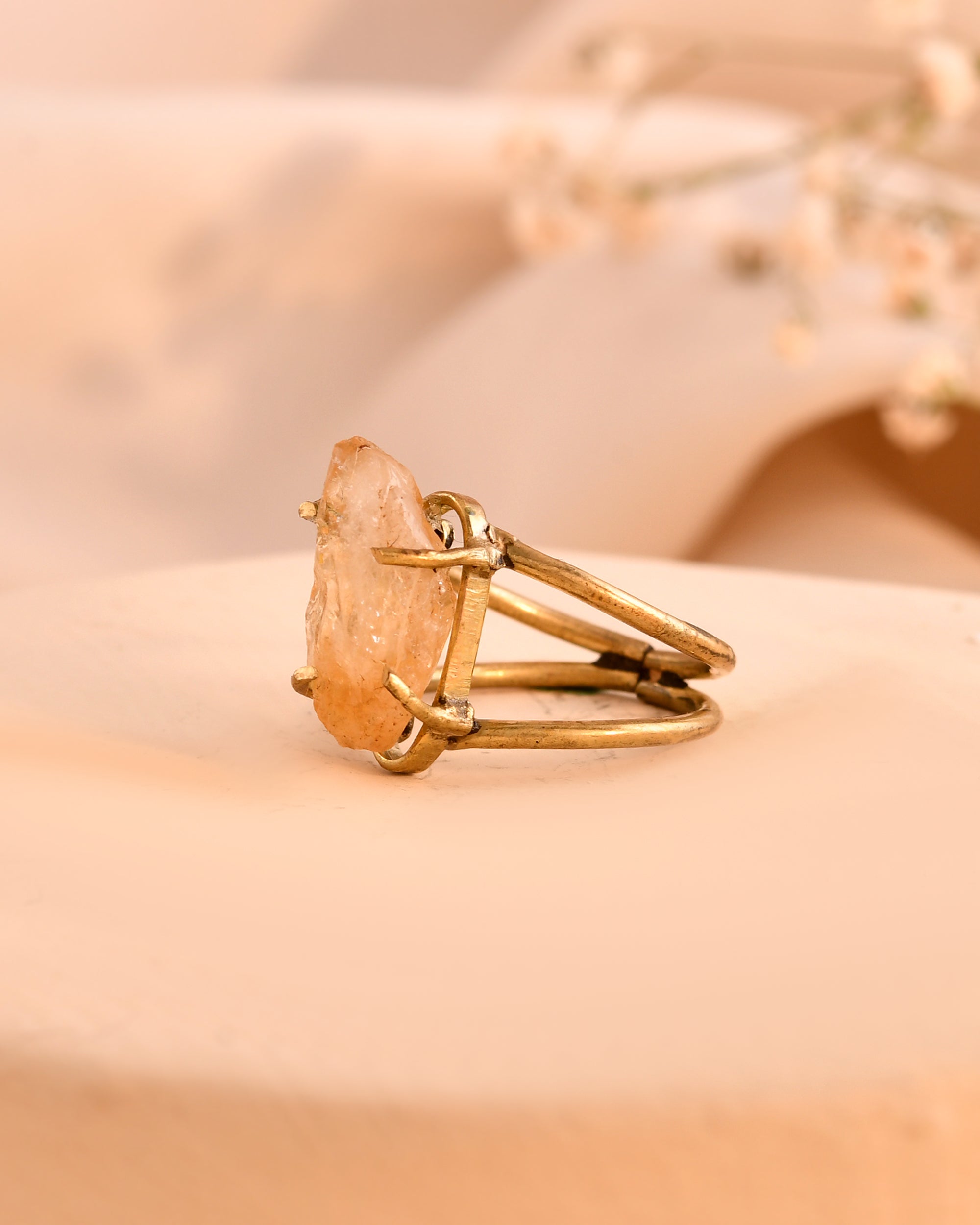 NATURAL CITRINE RAW RING 100% Natural Gemstone