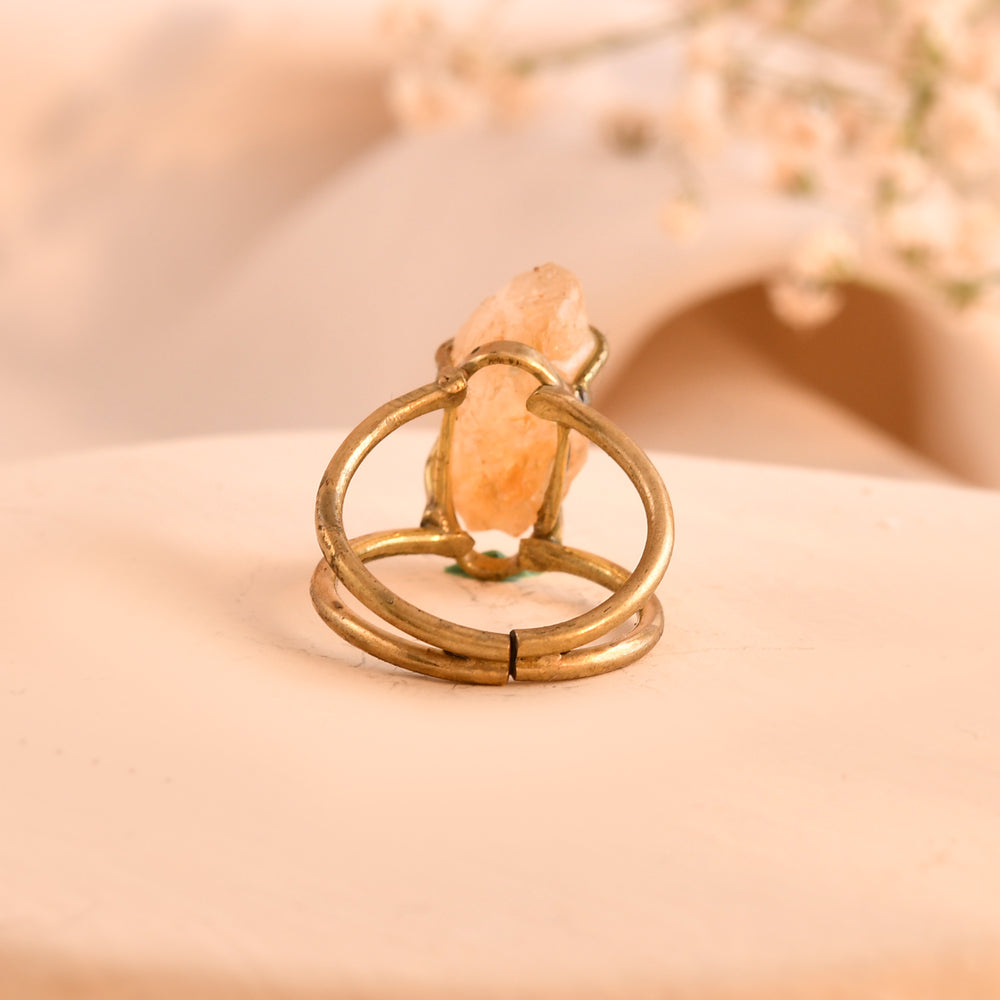 NATURAL CITRINE RAW RING 100% Natural Gemstone