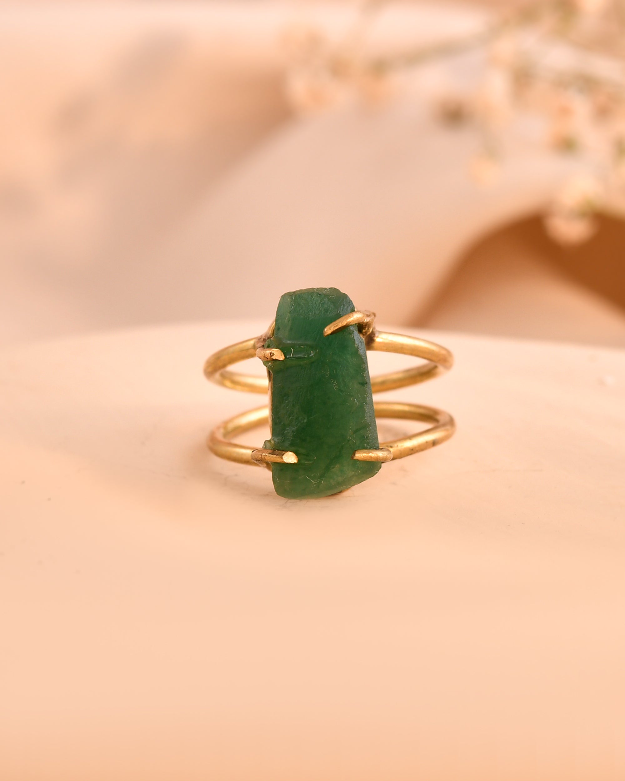 NATURAL GREEN JADE RAW RING 100% Natural Gemstone