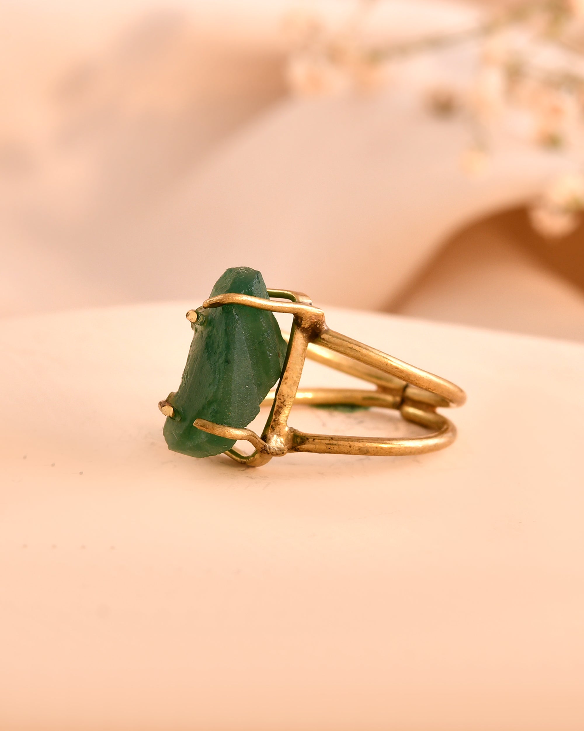 NATURAL GREEN JADE RAW RING 100% Natural Gemstone
