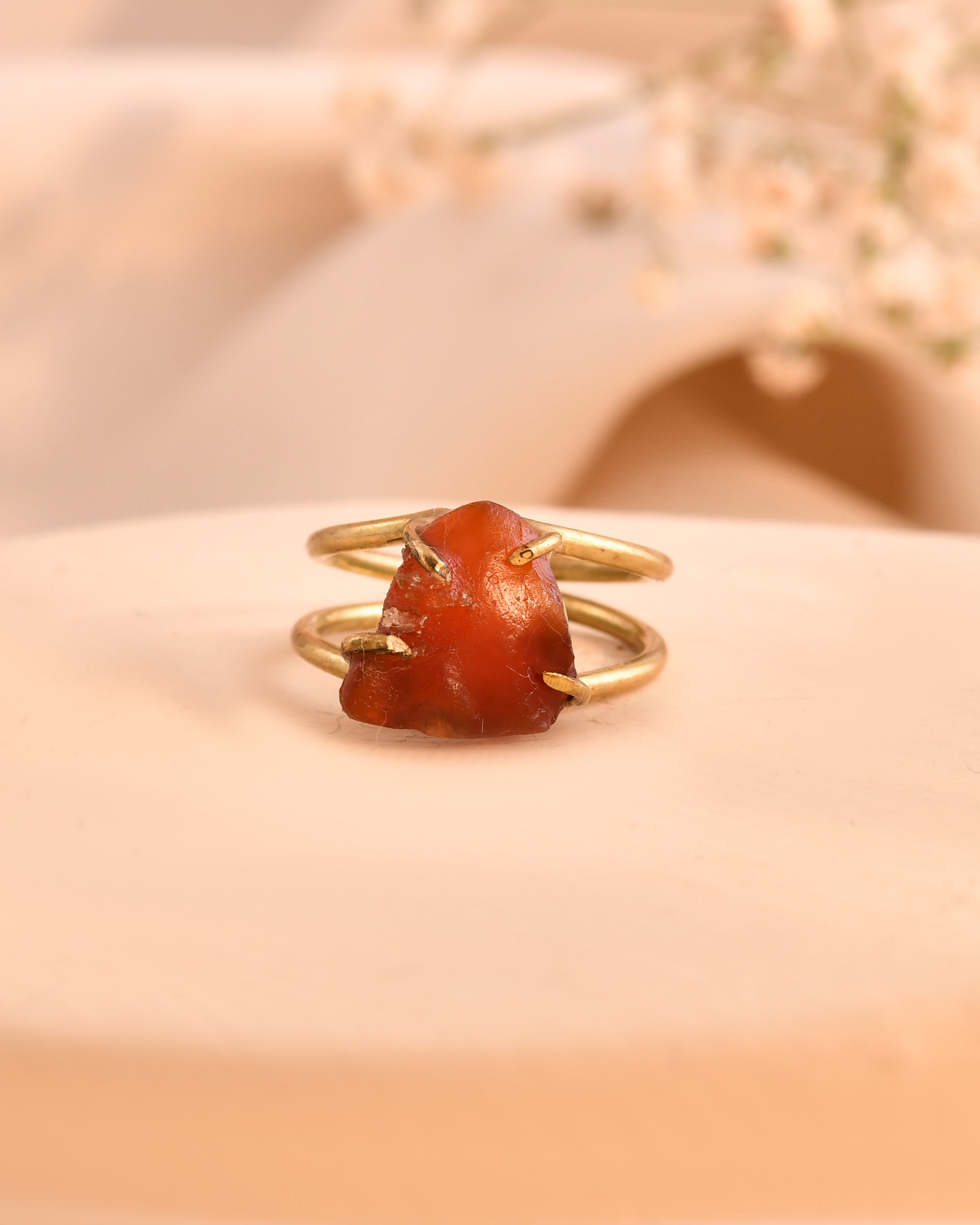 NATURAL CARNELIAN RAW RING 100% Natural Gemstone