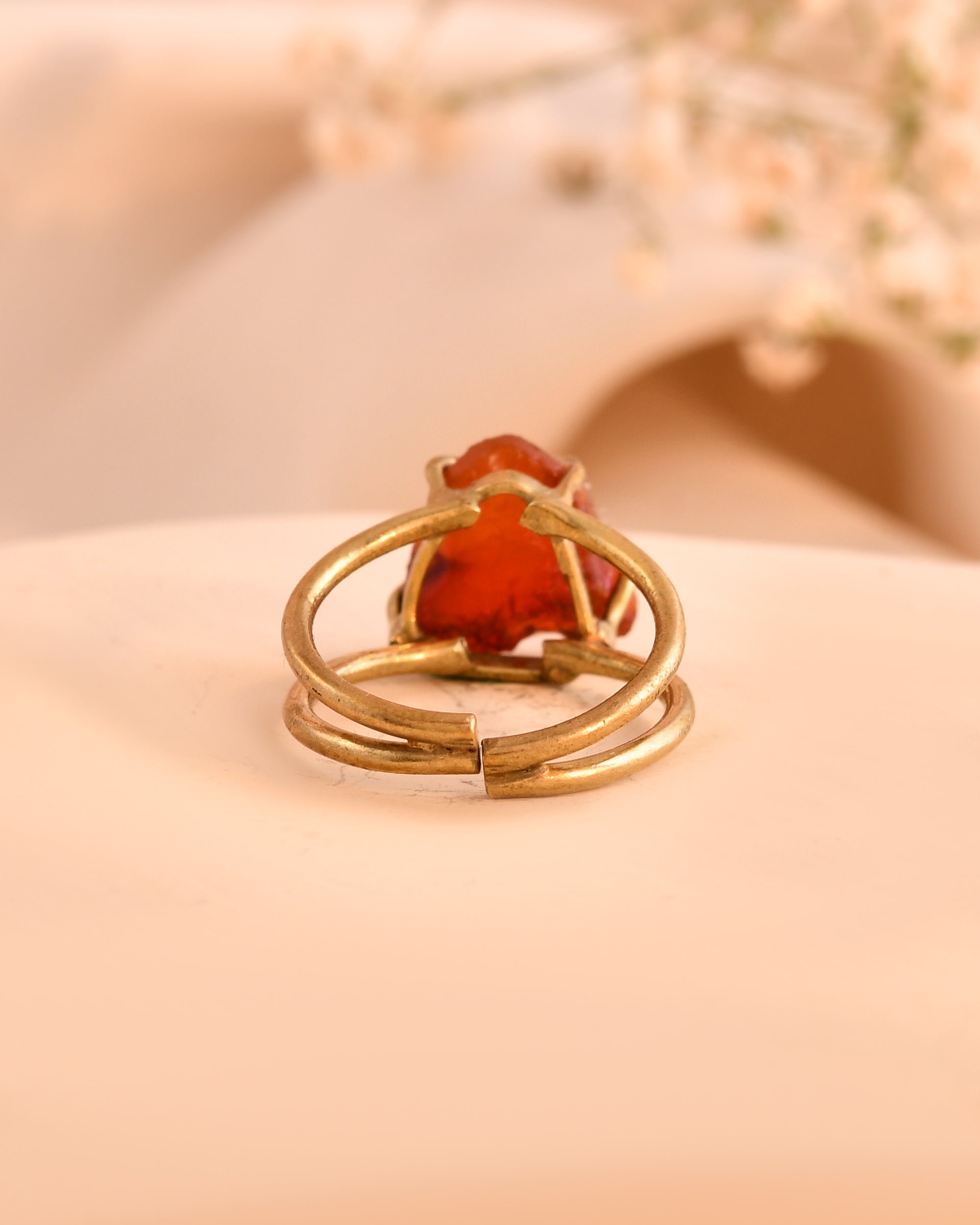 NATURAL CARNELIAN RAW RING 100% Natural Gemstone