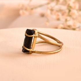 NATURAL BLACK TOURMALINE RAW RING 100% Natural Gemstone