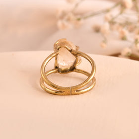 NATURAL CLEAR QUARTZ  RAW RING 100% Natural Gemstone