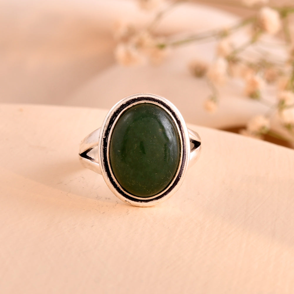 NATURAL GREEN JADE  RING 100% Natural Gemstone