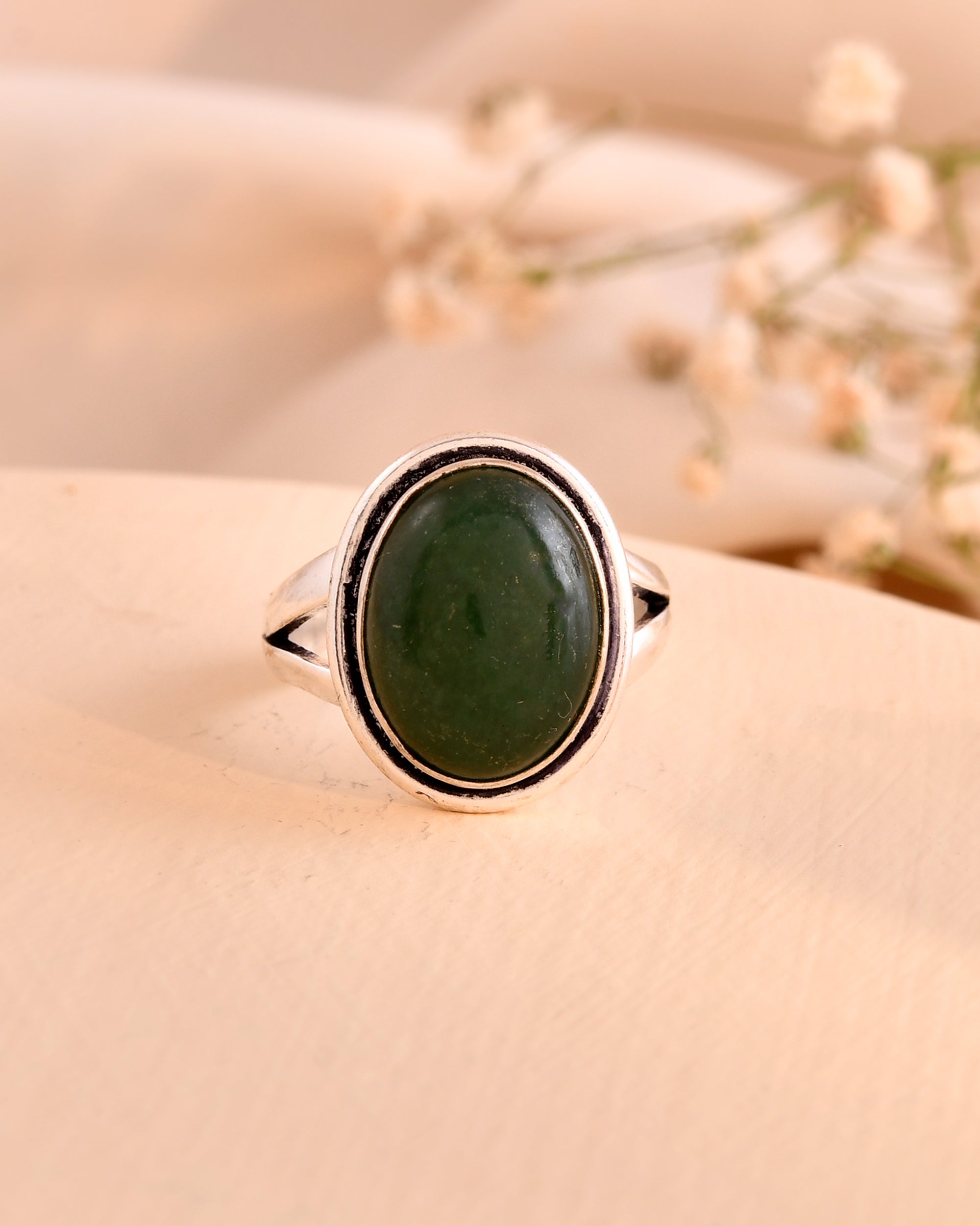 NATURAL GREEN JADE  RING 100% Natural Gemstone
