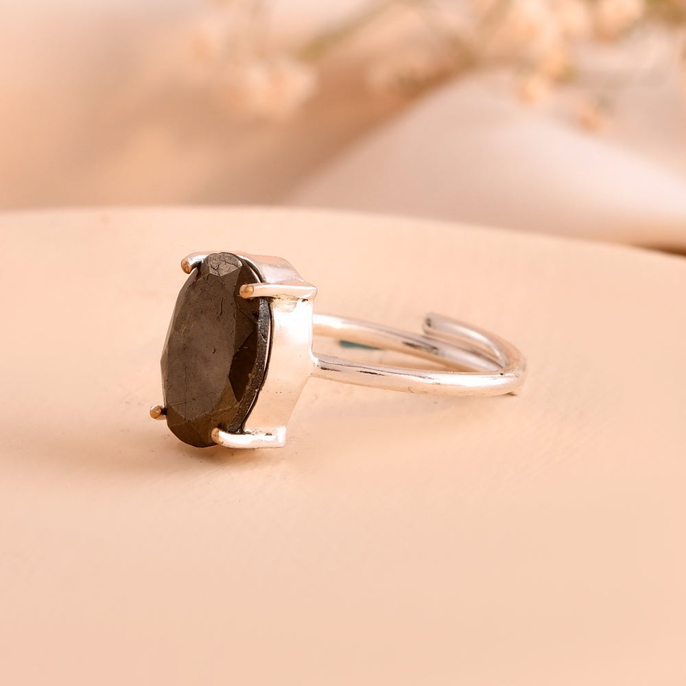 NATURAL PYRITE  FACITED RING 100% Natural Gemstone