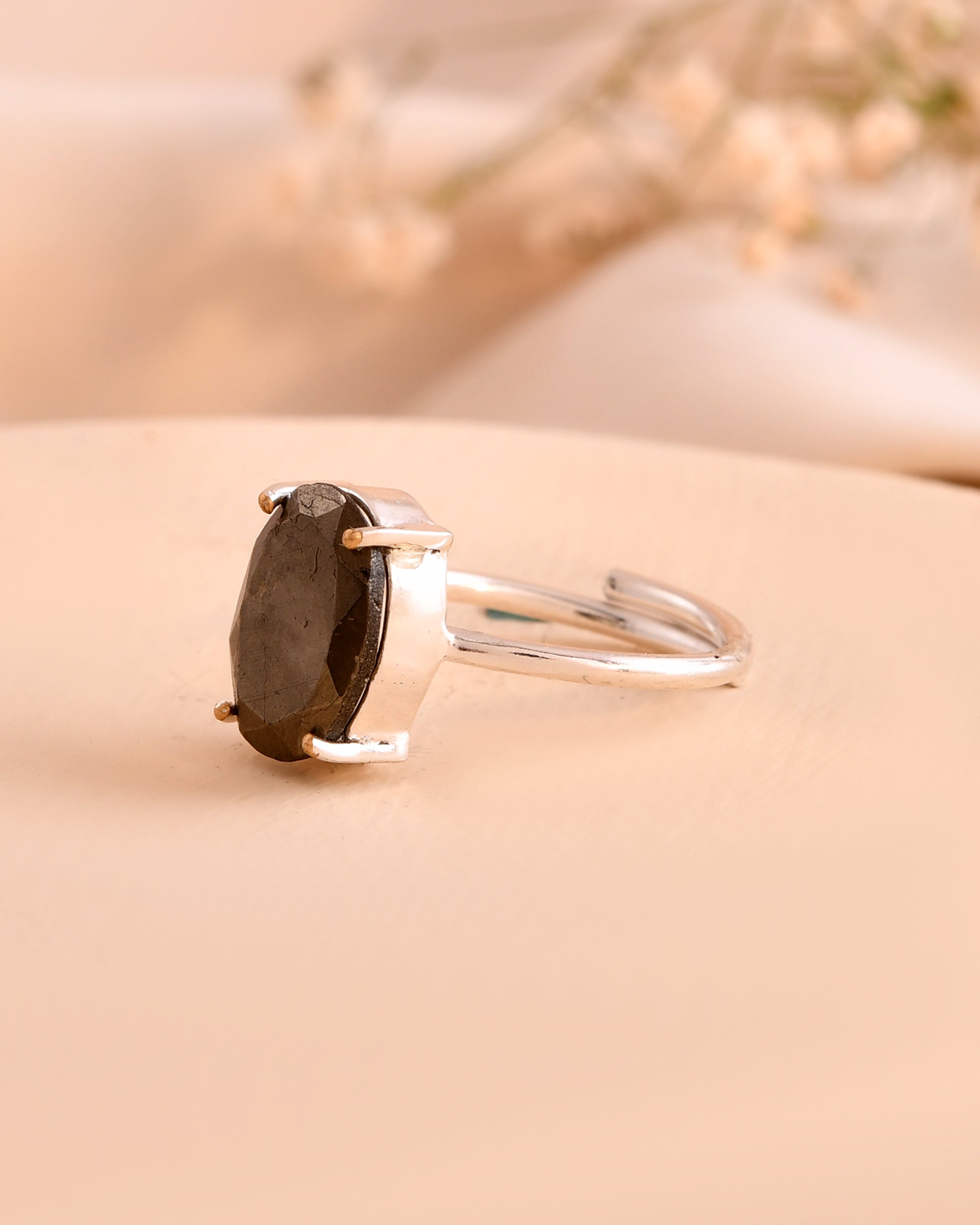 NATURAL PYRITE  FACITED RING 100% Natural Gemstone