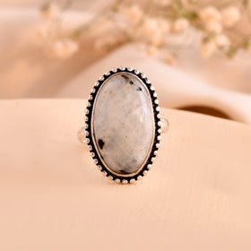 NATURAL RAINBOW MOONSTONE  RING 100% Natural Gemstone