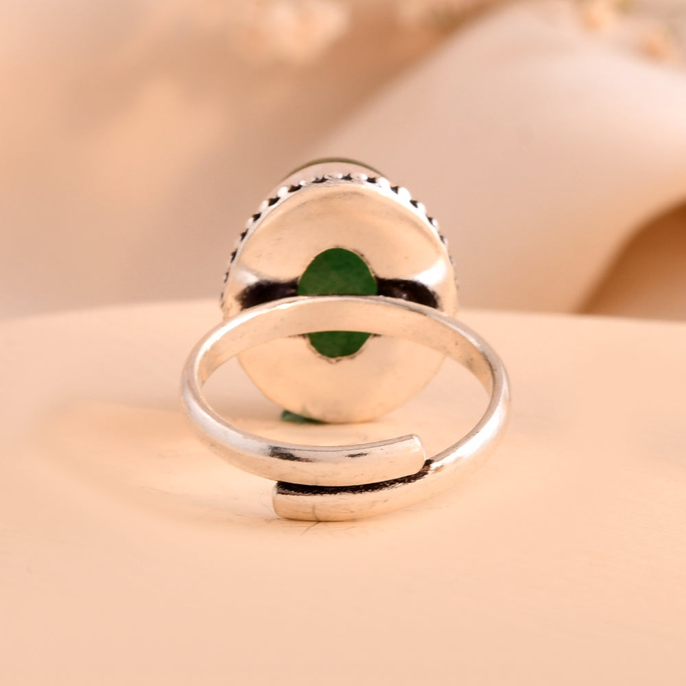 NATURAL GREEN JADE  RING