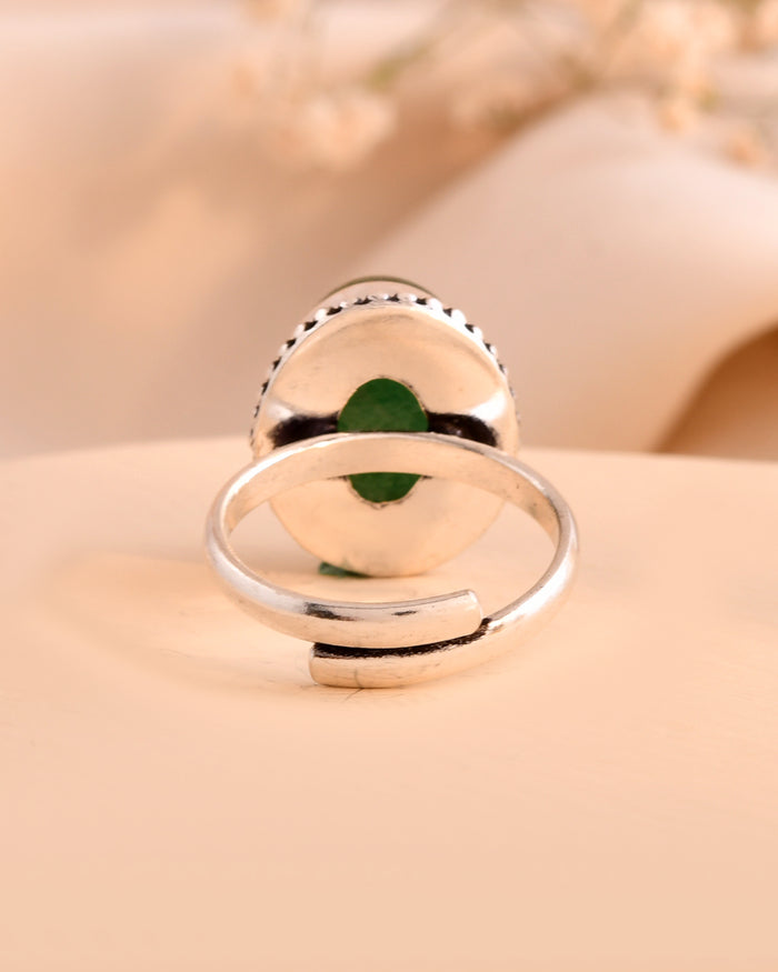 NATURAL GREEN JADE  RING