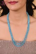 Natural Blue Turquoise Beaded Necklace