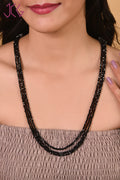 Natural Black Tourmaline Beaded Necklace