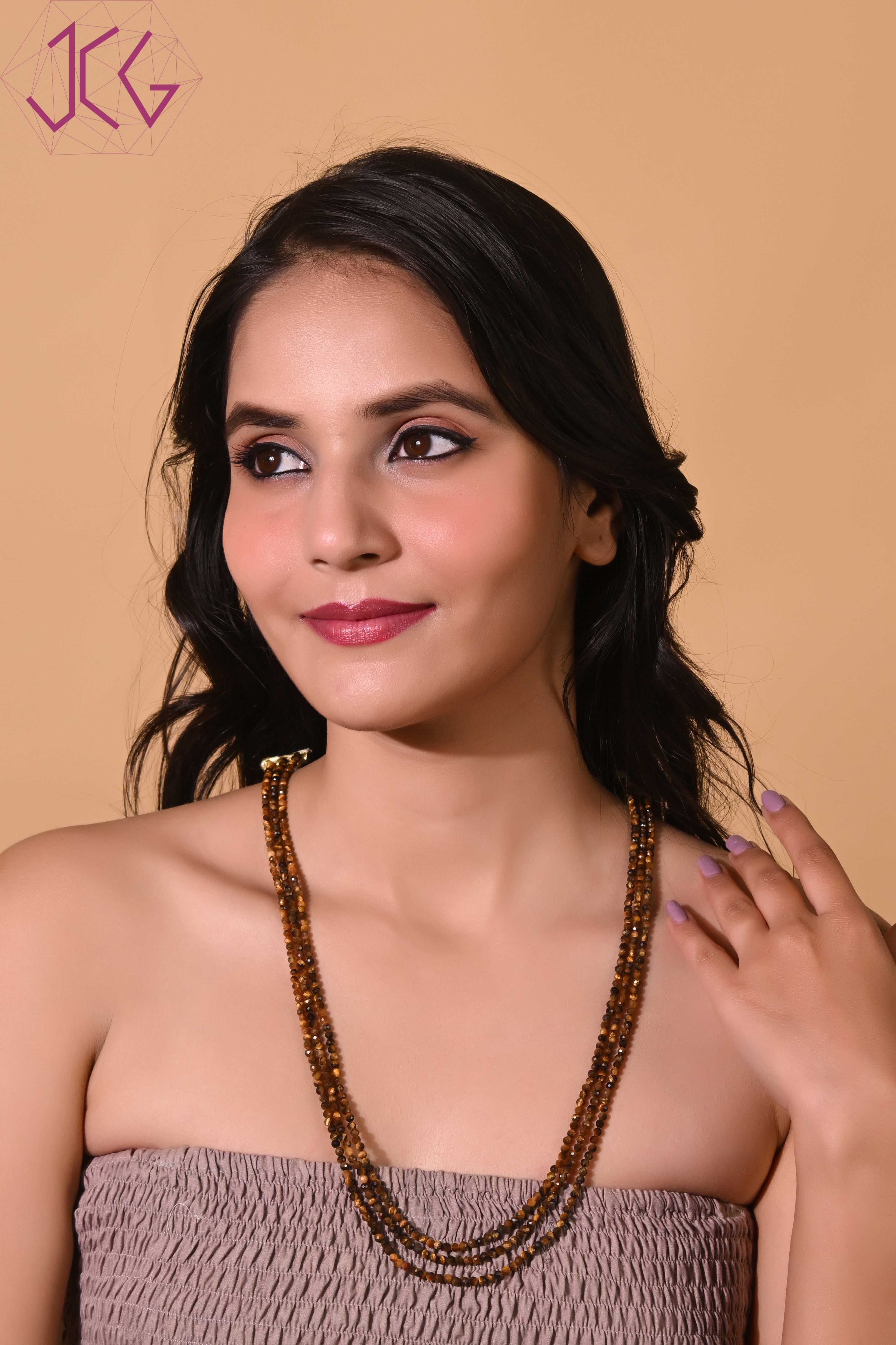 Natural Tiger Eye Beaded Necklace