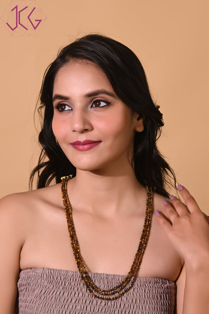 Natural Tiger Eye Beaded Necklace