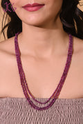 Natural Ruby Beaded Necklace (With Certificate)