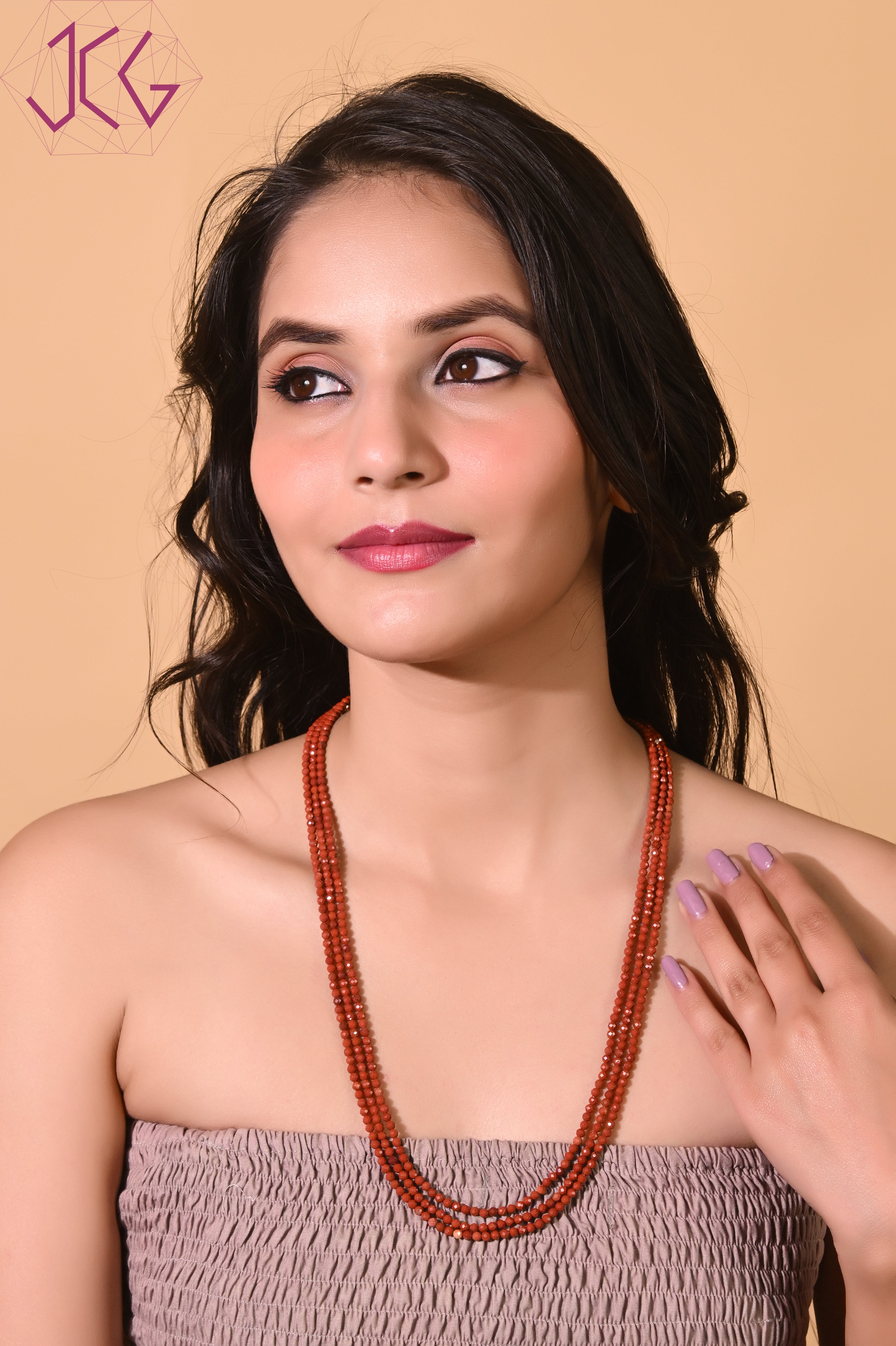 Natural Red Jasper Beaded Necklace (With Certificate)