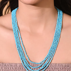 Natural Blue Turquoise Beaded Necklace