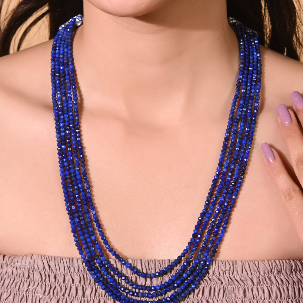 Natural Blue Lapis Lazuli Necklace (With Certificate)