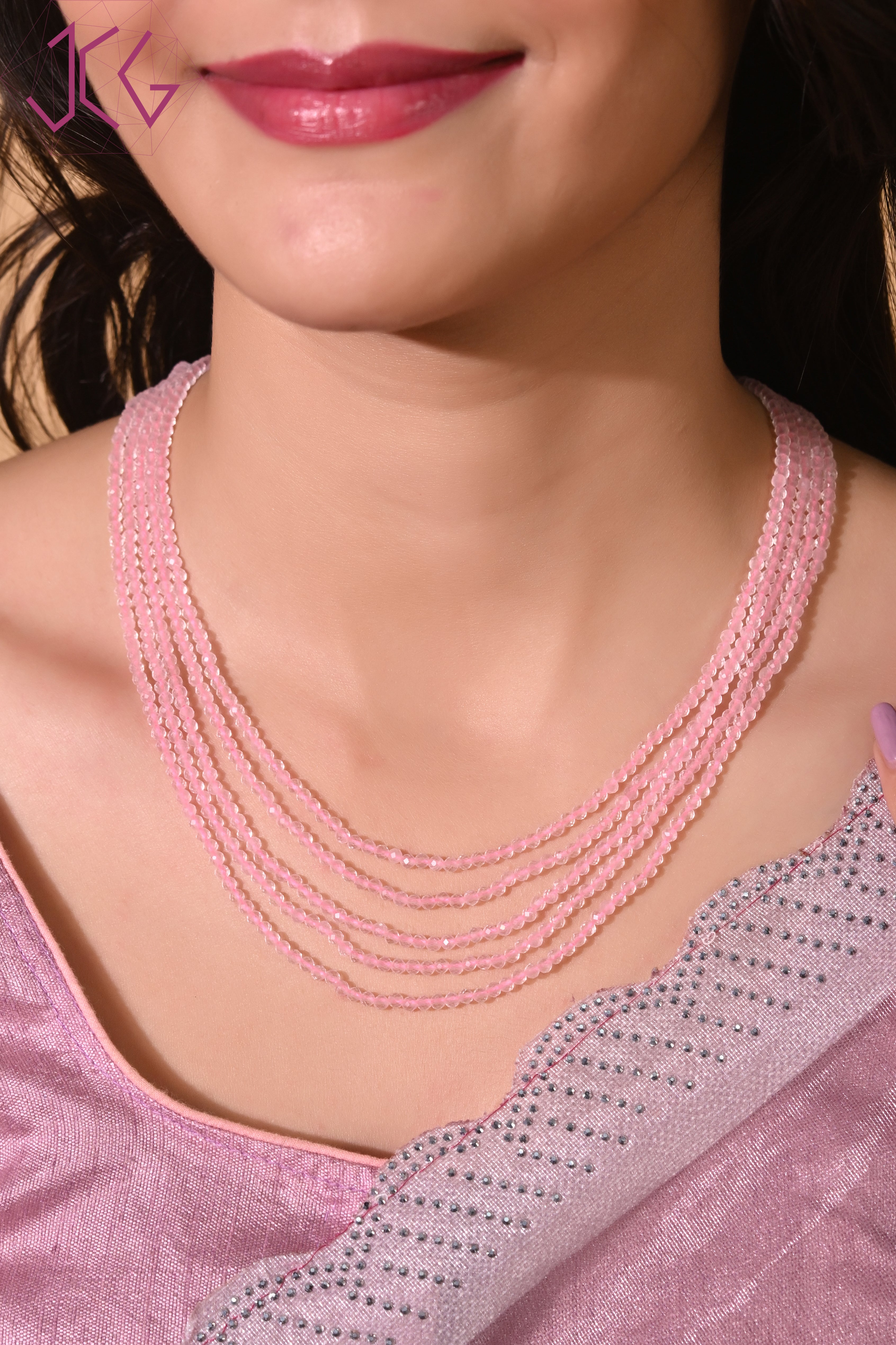 Natural Rose Quartz Necklace (With Certificate)