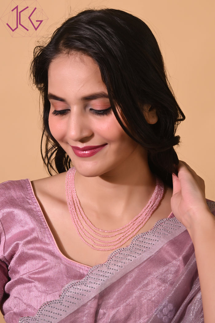 Natural Rose Quartz Necklace (With Certificate)