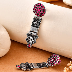 Rangilo Dandiya White Metal Earrings
