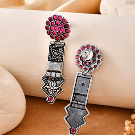 Rangilo Dandiya White Metal Earrings