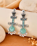 Mint Aura Dandiya Earrings
