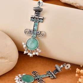 Mint Aura Dandiya Earrings