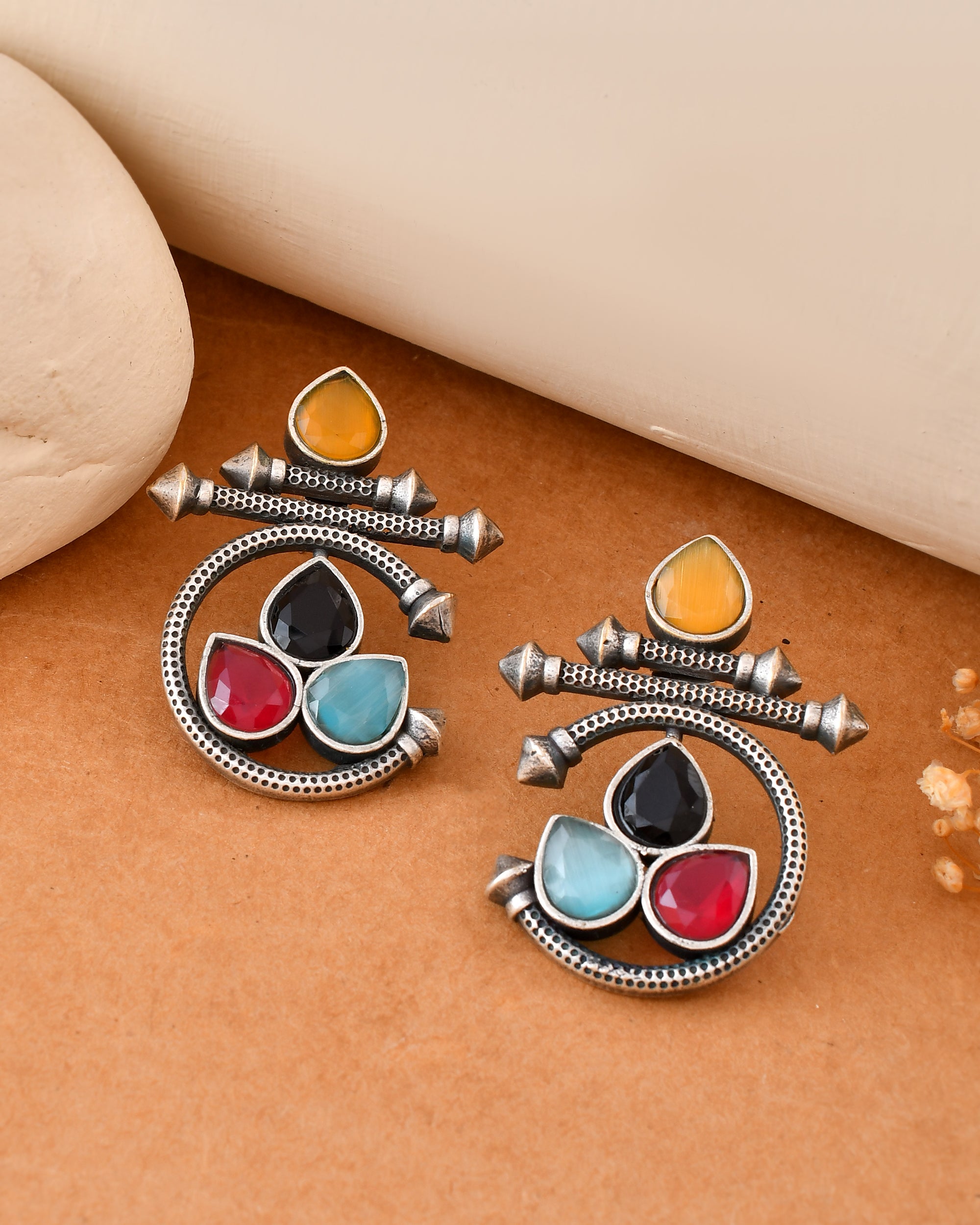 Festive Swirl Dandiya Earrings