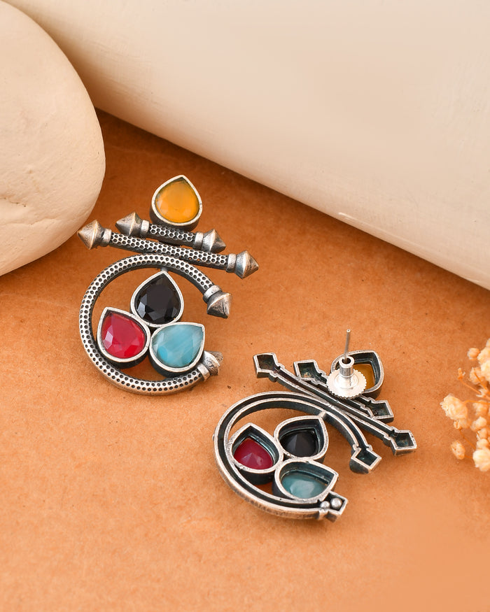 Festive Swirl Dandiya Earrings
