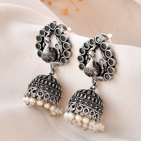 Peacock Grace Dandiya Jhumka Earrings