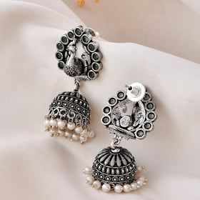 Peacock Grace Dandiya Jhumka Earrings