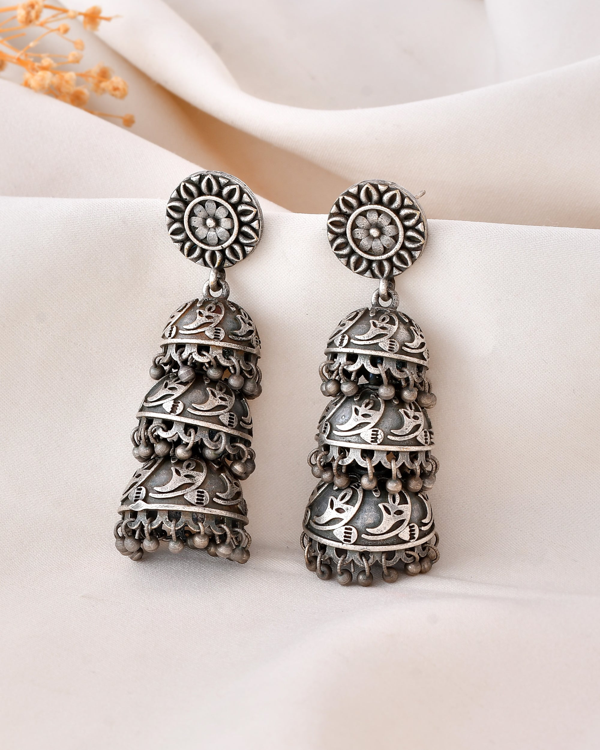 Tribal Harmony Dandiya Jhumka Earrings