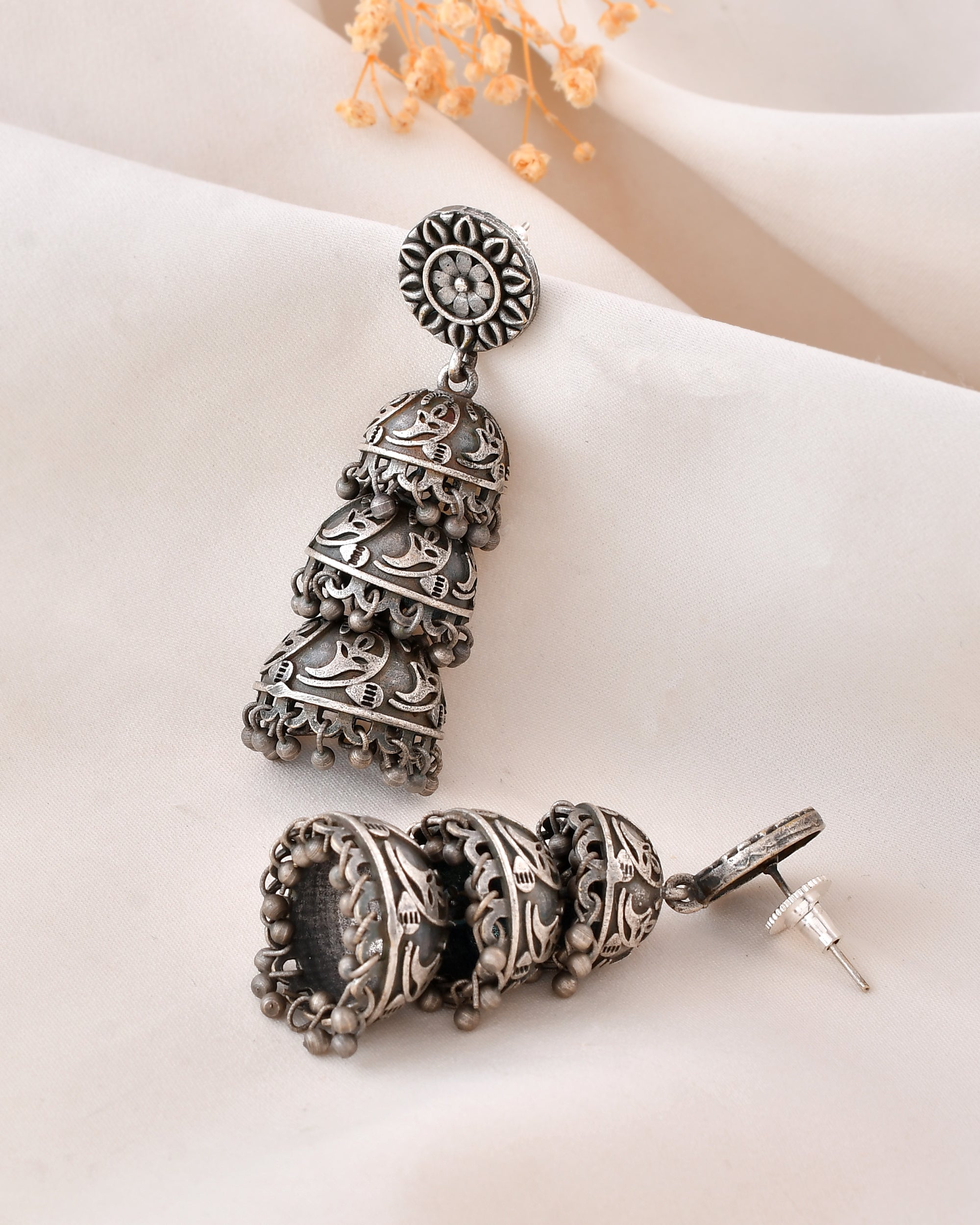 Tribal Harmony Dandiya Jhumka Earrings