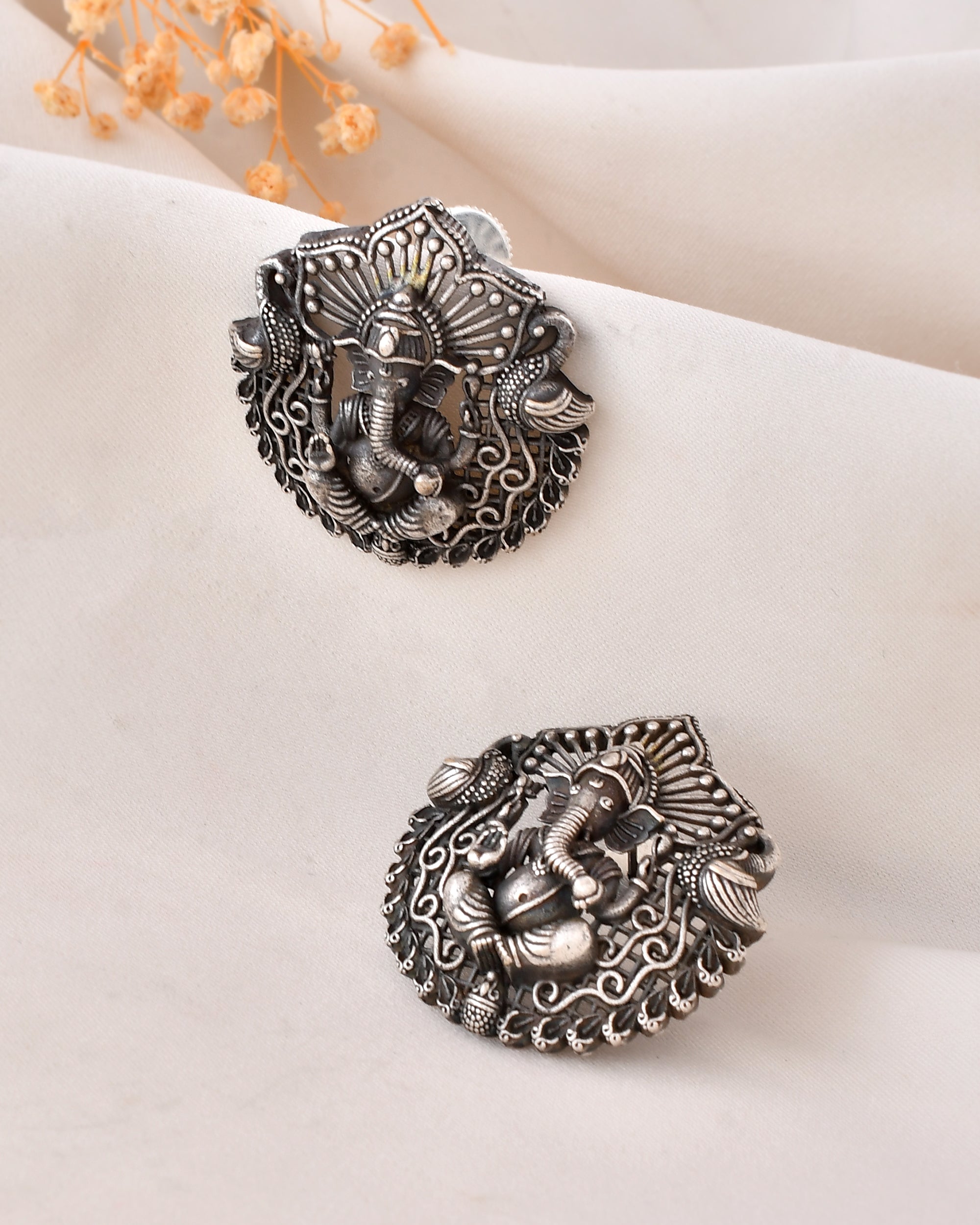 Ganesha Blessing Dandiya Stud Earrings