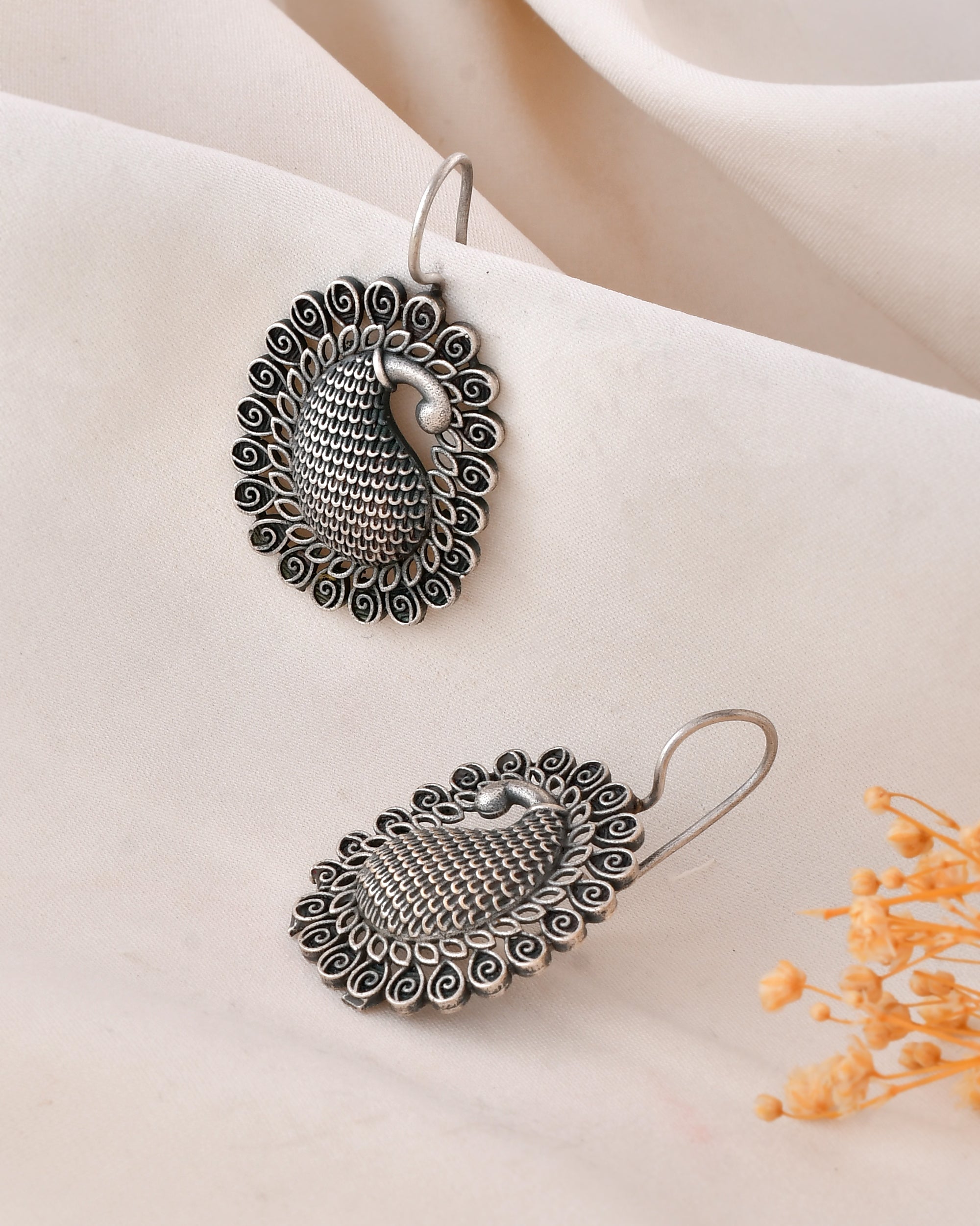 Peacock Radiance Dandiya Earrings