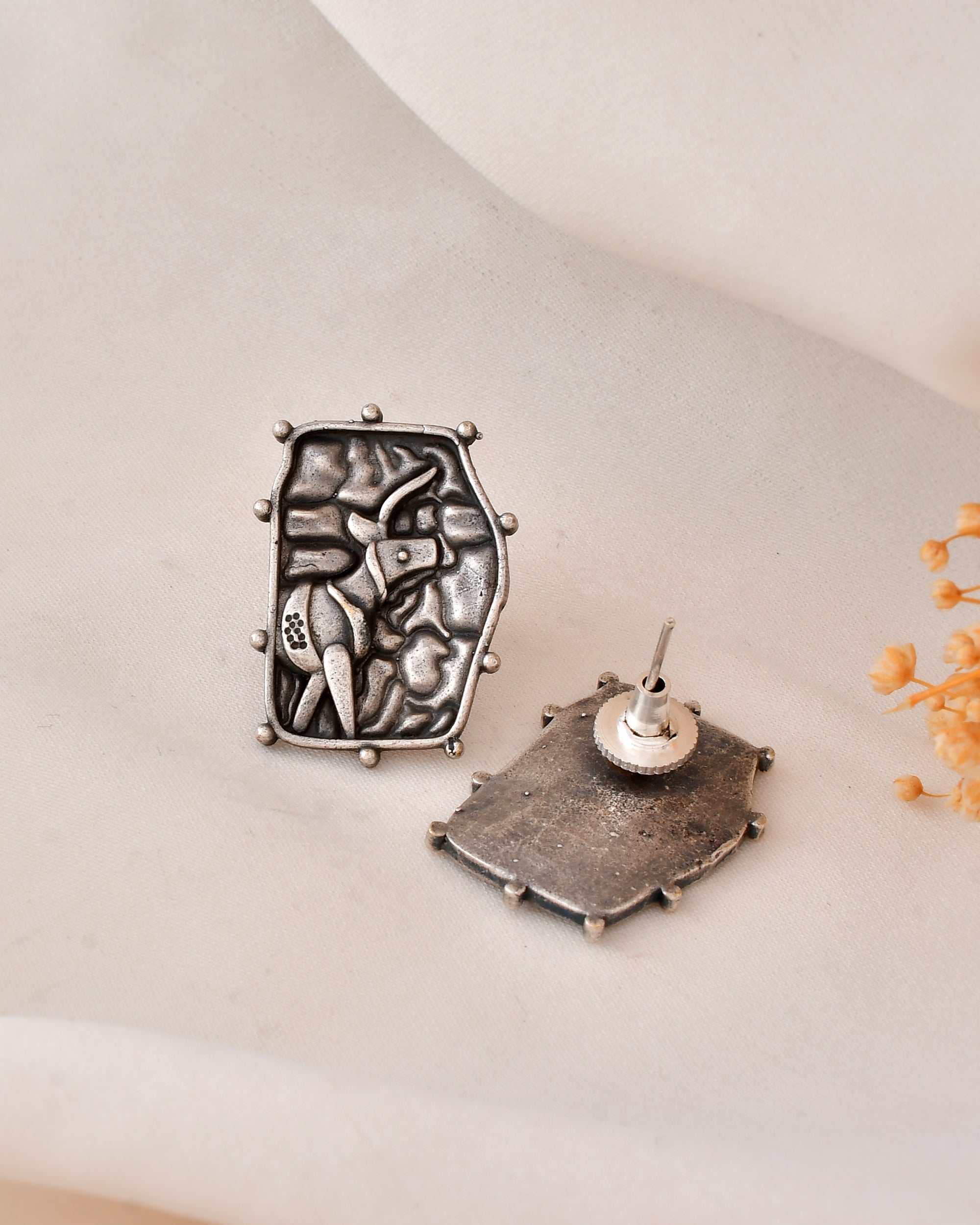 Tribal Deer Dandiya Stud Earrings