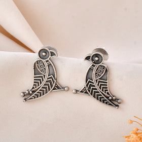 Tribal Parrot Dandiya Stud Earrings